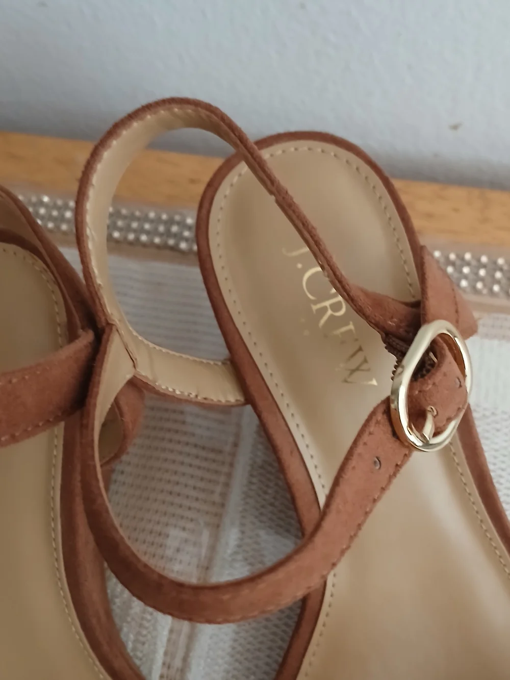 J.Crew Size 6 Wedge Sandals  Tan Suede